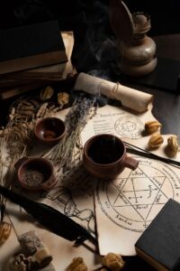 witchcraft, the wizard, magic, manuscript, potion, lamp, story
